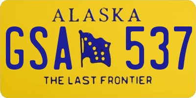 AK license plate GSA537