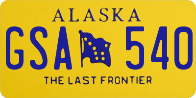 AK license plate GSA540
