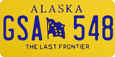 AK license plate GSA548