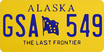 AK license plate GSA549