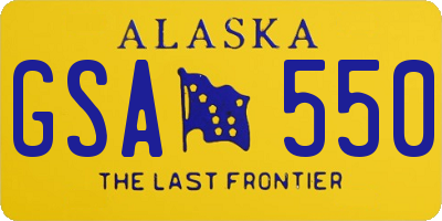 AK license plate GSA550