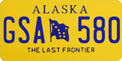 AK license plate GSA580