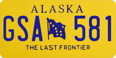 AK license plate GSA581