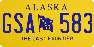 AK license plate GSA583