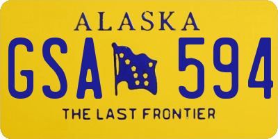 AK license plate GSA594