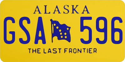 AK license plate GSA596