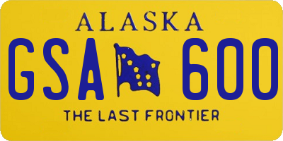 AK license plate GSA600