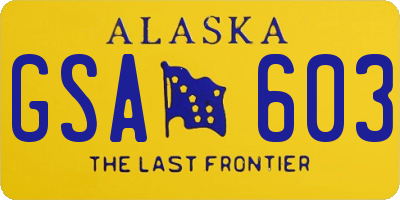 AK license plate GSA603