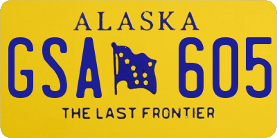 AK license plate GSA605