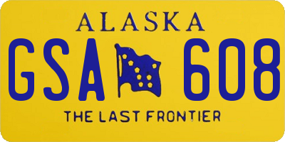 AK license plate GSA608