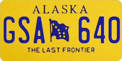AK license plate GSA640