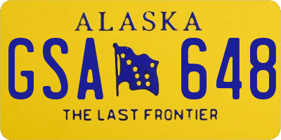 AK license plate GSA648
