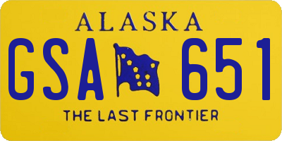 AK license plate GSA651