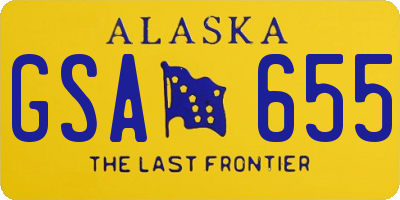 AK license plate GSA655