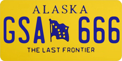 AK license plate GSA666