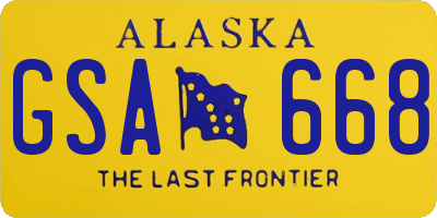 AK license plate GSA668