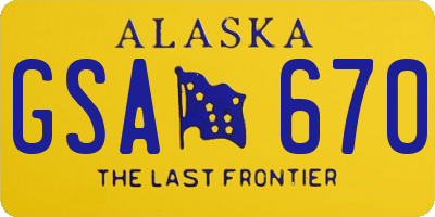 AK license plate GSA670