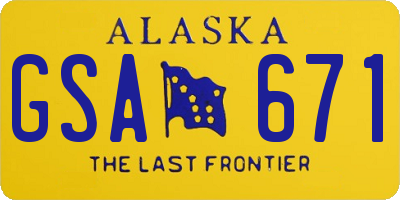 AK license plate GSA671