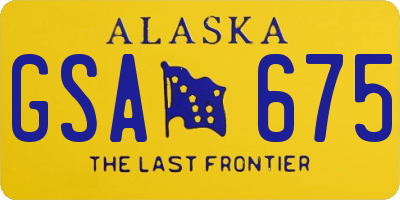 AK license plate GSA675