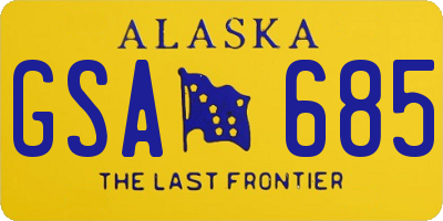AK license plate GSA685