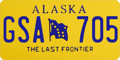 AK license plate GSA705