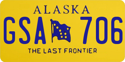 AK license plate GSA706