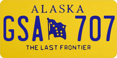 AK license plate GSA707