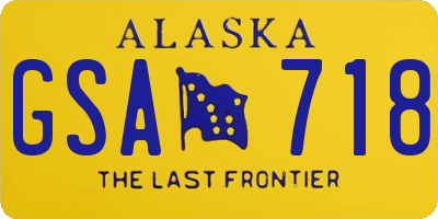 AK license plate GSA718