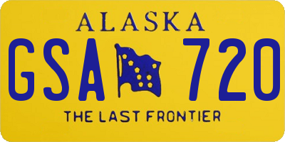 AK license plate GSA720