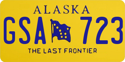 AK license plate GSA723