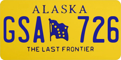 AK license plate GSA726