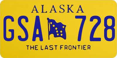 AK license plate GSA728