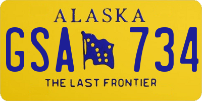 AK license plate GSA734