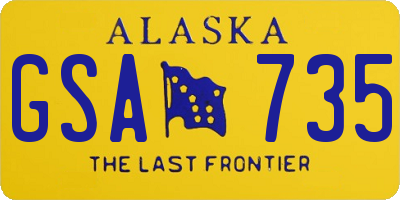 AK license plate GSA735