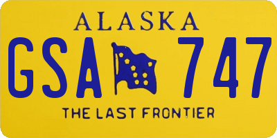 AK license plate GSA747