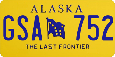 AK license plate GSA752