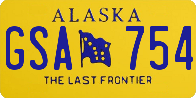 AK license plate GSA754