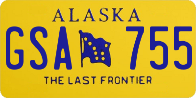 AK license plate GSA755