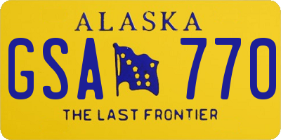 AK license plate GSA770
