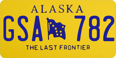 AK license plate GSA782