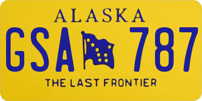 AK license plate GSA787