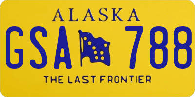 AK license plate GSA788