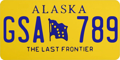 AK license plate GSA789