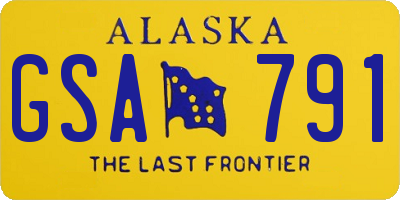 AK license plate GSA791