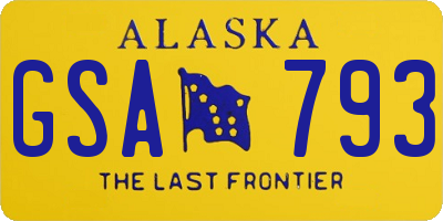 AK license plate GSA793