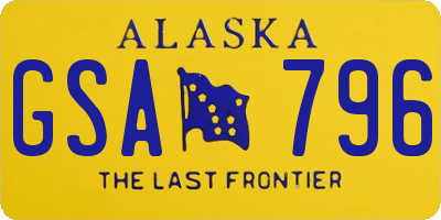 AK license plate GSA796