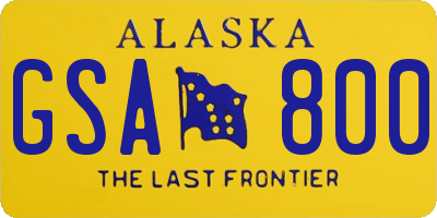 AK license plate GSA800
