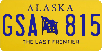 AK license plate GSA815