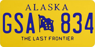 AK license plate GSA834