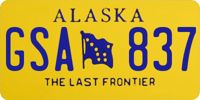 AK license plate GSA837